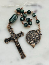 Load image into Gallery viewer, Saint Hubert Hunter Rosary: Seraphinite, Bronze, or Sterling Silver Tenner
