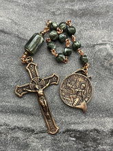 Load image into Gallery viewer, Saint Hubert Hunter Rosary: Seraphinite, Bronze, or Sterling Silver Tenner

