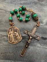 Load image into Gallery viewer, Ornate Bronze Malachite Rosary: Saint Elizabeth &amp; Francis Tenner
