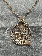 Load image into Gallery viewer, Saint Hubert Patron of Hunters - Solid Bronze Necklace

