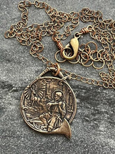 Load image into Gallery viewer, Saint Hubert Patron of Hunters - Solid Bronze Necklace
