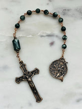 Load image into Gallery viewer, Saint Hubert Hunter Rosary: Seraphinite, Bronze, or Sterling Silver Tenner
