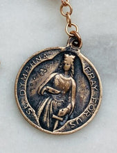 Load image into Gallery viewer, Three Hail Mary Chaplet - Saint Dymphna - Amethyst Citrine and Bronze
