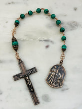 Load image into Gallery viewer, Ornate Bronze Malachite Rosary: Saint Elizabeth &amp; Francis Tenner
