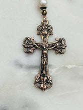 Load image into Gallery viewer, Freshwater Pearl Auto Rosary: Bronze One Decade Car Rosary
