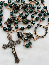 Load image into Gallery viewer, Crown of Thorns Rosary - Seraphinite Gemstones and Solid Bronze - Sacred Heart Crucifix CeCeAgnes
