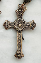 Load image into Gallery viewer, Crown of Thorns Rosary - Seraphinite Gemstones and Solid Bronze - Sacred Heart Crucifix CeCeAgnes
