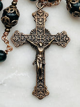 Load image into Gallery viewer, Crown of Thorns Rosary - Seraphinite Gemstones and Solid Bronze - Sacred Heart Crucifix CeCeAgnes
