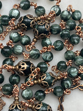 Load image into Gallery viewer, Crown of Thorns Rosary - Seraphinite Gemstones and Solid Bronze - Sacred Heart Crucifix CeCeAgnes
