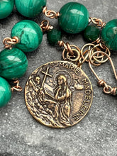 Load image into Gallery viewer, Saint Mary Magdalene Malachite and Bronze Rosary Bracelet
