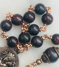 Load image into Gallery viewer, Bloodstone Pocket Rosary - Our Lady of Perpetual Help - Bronze - Single Decade Rosary CeCeAgnes
