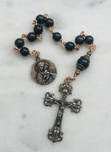 Load image into Gallery viewer, Bloodstone Pocket Rosary - Our Lady of Perpetual Help - Bronze - Single Decade Rosary CeCeAgnes
