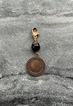 Load image into Gallery viewer, Bag Charm Saint Luke Zipper Pull - Bronze and Onyx
