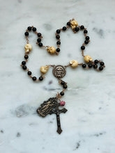 Load image into Gallery viewer, Holy Face Chaplet - Bronzite and Ox Bone Skulls - Bronze CeCeAgnes
