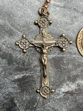 Load image into Gallery viewer, Virgin Mary Tenner - Bronze and leather - Pocket Rosary - Our Lady of Mount Carmel
