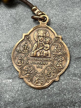 Load image into Gallery viewer, Holy Face Tenner - Stations of the Cross - Bronze and leather - Penal Pocket Rosary
