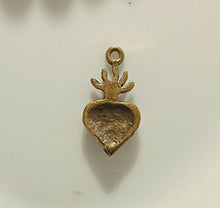 Load image into Gallery viewer, Medal - Tiny Sacred Heart - Bronze  - Antique Reproduction 267 CeCeAgnes Rosary Parts
