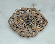 Load image into Gallery viewer, Filigree Blessed Virgin Mary Rosary Centerpiece: 934 Antique Bronze or Sterling Silver Rosary Parts
