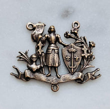 Load image into Gallery viewer, Saint Joan of Arc Rosary Centerpiece: 1206 Bronze Antique Reproduction
