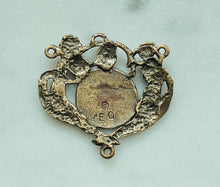 Load image into Gallery viewer, Saint Joan of Arc Rosary Centerpiece: 1092 Bronze/Sterling Silver Antique Reproduction
