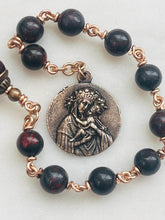 Load image into Gallery viewer, Bloodstone Pocket Rosary - Our Lady of Perpetual Help - Bronze - Single Decade Rosary CeCeAgnes
