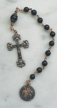 Load image into Gallery viewer, Bloodstone Pocket Rosary - Saint Daniel - Bronze - Single Decade Rosary CeCeAgnes
