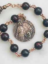 Load image into Gallery viewer, Bloodstone Pocket Rosary - Saint Daniel - Bronze - Single Decade Rosary CeCeAgnes
