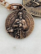 Load image into Gallery viewer, Blue Tiger Eye Pocket Rosary: Saint Paul, Stella Maris, Bronze Tenner

