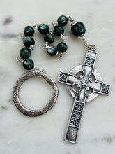 Load image into Gallery viewer, Sterling Silver Celtic Cross Rosary with Seraphinite Gemstones
