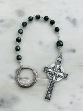Load image into Gallery viewer, Sterling Silver Celtic Cross Rosary with Seraphinite Gemstones
