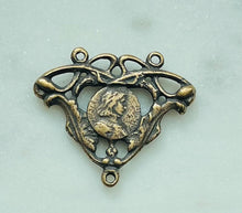Load image into Gallery viewer, Saint Joan of Arc Rosary Centerpiece: 424 Bronze Antique Reproduction
