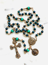 Load image into Gallery viewer, Holy Face of Jesus Rosary - Azurite and Malachite - Bronze CeCeAgnes
