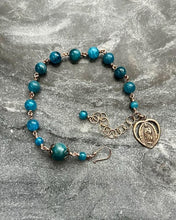 Load image into Gallery viewer, Our Lady of Guadalupe Apatite and Bronze Rosary Bracelet
