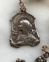 Load image into Gallery viewer, Three Hail Mary Chaplet - Mary with Lilies - Mother of Pearl and Bronze CeCeAgnes
