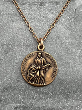 Load image into Gallery viewer, Saint John &amp; Raphael Solid Bronze Medal Necklace

