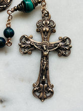 Load image into Gallery viewer, Holy Face of Jesus Rosary - Azurite and Malachite - Bronze CeCeAgnes
