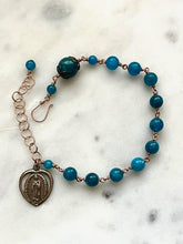 Load image into Gallery viewer, Our Lady of Guadalupe Apatite and Bronze Rosary Bracelet
