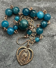 Load image into Gallery viewer, Our Lady of Guadalupe Apatite and Bronze Rosary Bracelet
