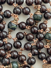 Load image into Gallery viewer, Sacred Heart Rosary - Garnet jade and Bronze CeCeAgnes
