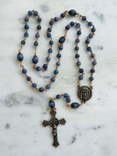Load image into Gallery viewer, Holy Face Rosary - Tanzanite Gemstones and Solid Bronze - CeCeAgnes
