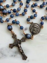 Load image into Gallery viewer, Holy Face Rosary - Tanzanite Gemstones and Solid Bronze - CeCeAgnes
