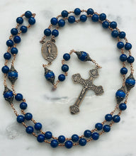 Load image into Gallery viewer, Blue Lapis Rosary - Bronze - Stella Maris - Lapis Gemstones
