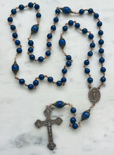Load image into Gallery viewer, Blue Lapis Rosary - Bronze - Stella Maris - Lapis Gemstones
