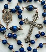 Load image into Gallery viewer, Blue Lapis Rosary - Bronze - Stella Maris - Lapis Gemstones
