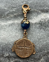 Load image into Gallery viewer, Bag Charm Catholic Saint Teresa of Calcutta Zipper Pull - Bronze and Kyanite
