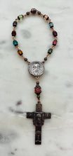 Load image into Gallery viewer, Crystal Auto Rosary: Holy Face Bronze One Decade Car Rosary
