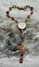 Load image into Gallery viewer, Crystal Auto Rosary: Holy Face Bronze One Decade Car Rosary

