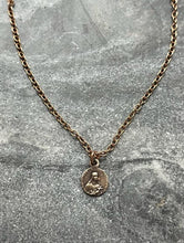 Load image into Gallery viewer, TINY Saint Therese Necklace - Little Flower - Very Small Dainty Little Catholic - CeCeAgnes
