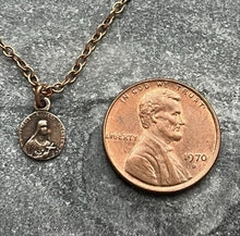 Load image into Gallery viewer, TINY Saint Therese Necklace - Little Flower - Very Small Dainty Little Catholic - CeCeAgnes
