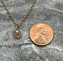 Load image into Gallery viewer, TINY Mater Dolorosa - Virgin Mary - Necklace - Very Small Dainty Little Catholic - CeCeAgnes

